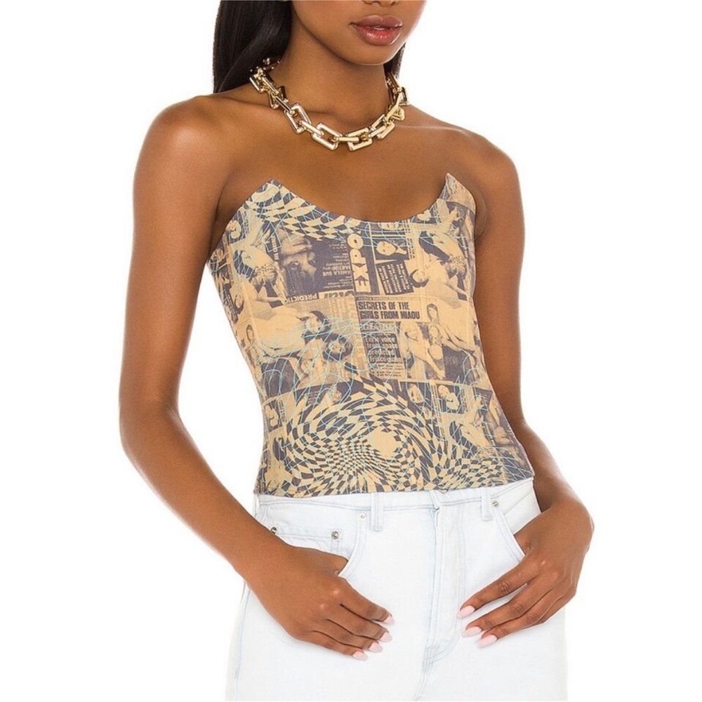 Miaou Black and Gold Graphic Top